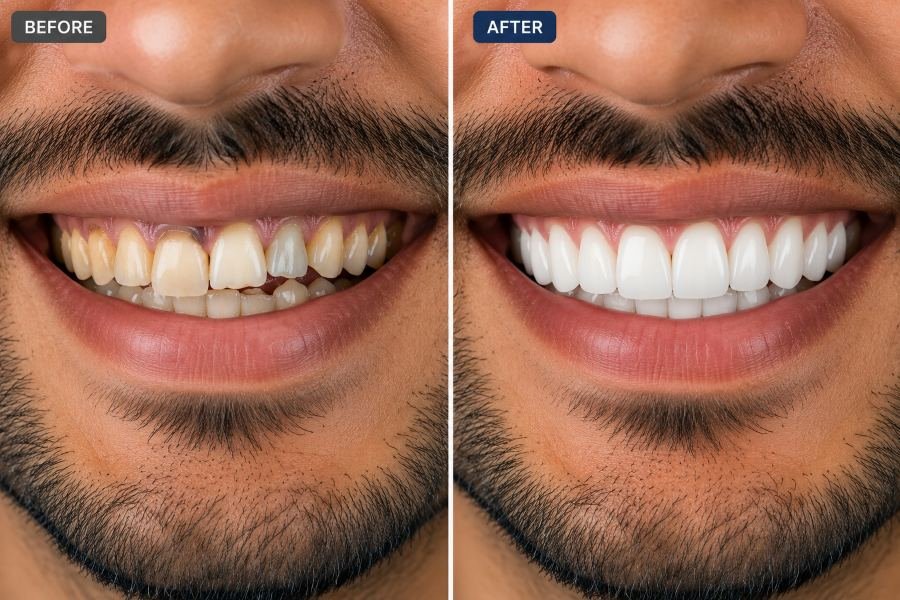 Smile Makeover Restoration with Zirconia Crowns